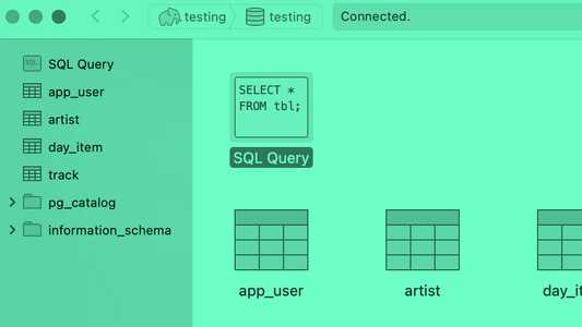 Screenshot of Postico showing a database